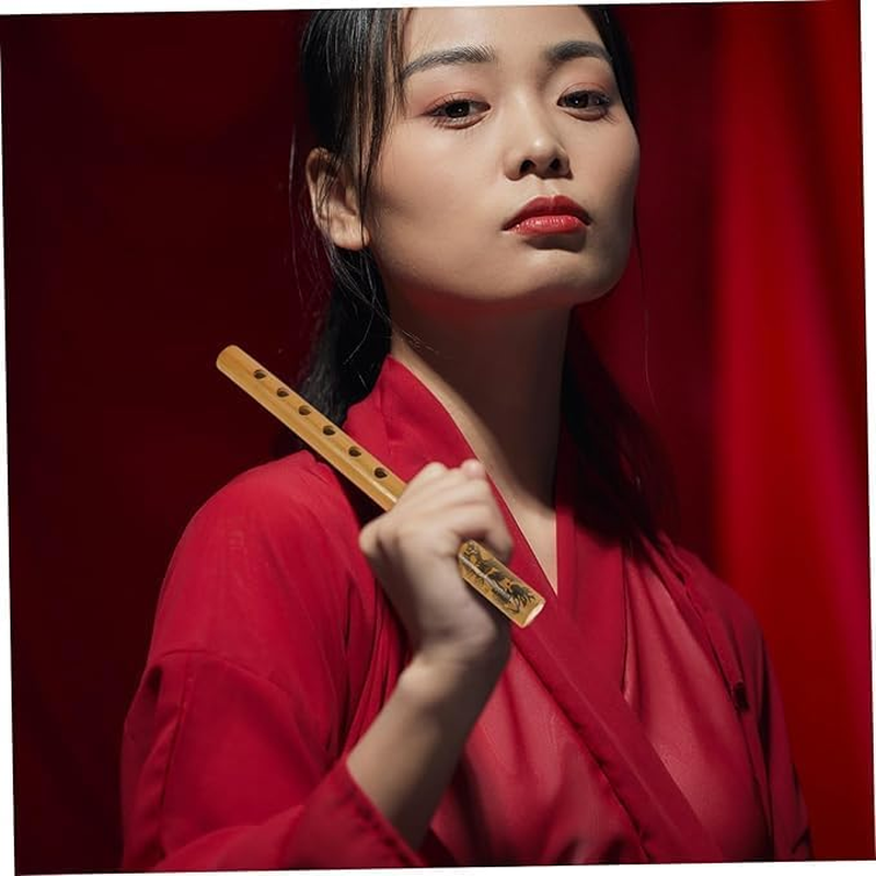 1Pcs Lightweight Chinese Bamboo Vertical Flute Clarinet - Traditional Musical Instrument for Beginners, Suitable for Concerts, Practice & Leisure with Melodious Sound image number 2