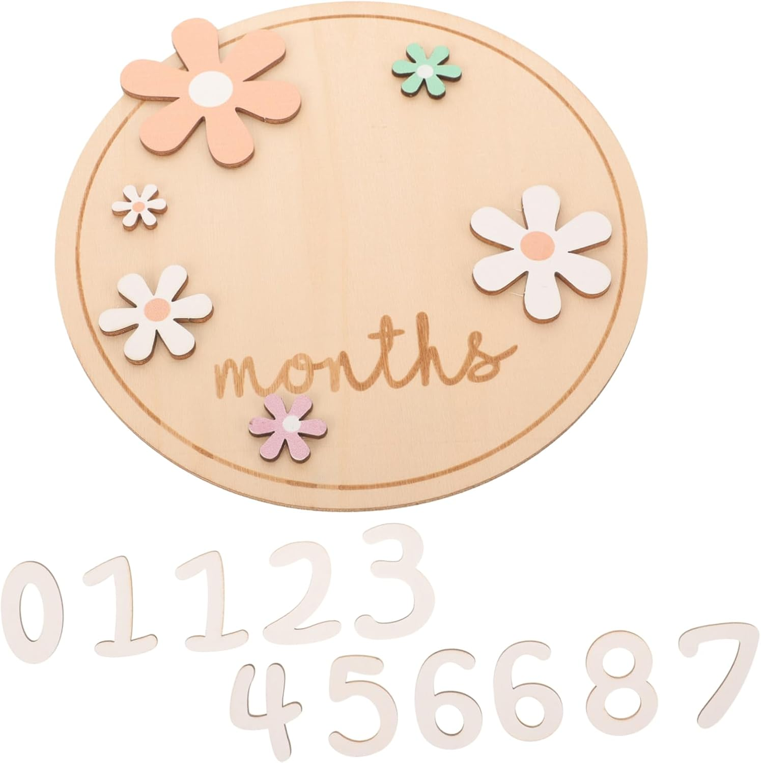 VICASKY 1 Set Milestone Signs Newborn Announcement Discs for Photography Nursery Decor Lightweight and Versatile Monthly Milestone Cards for Boys image number 6
