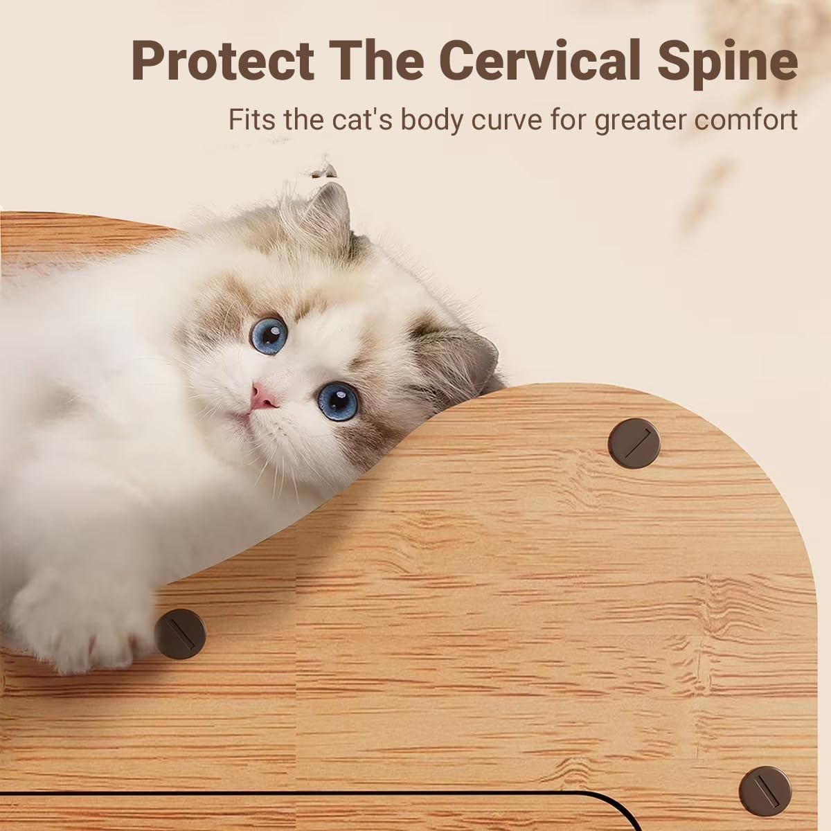 AIMALL Wooden Cat Scratching House with Vertical Sofa Design &ndash; Dual-Layer Cat Nest for Sleeping & Playing, Corrugated Board, Natural Sisal, No Scrap, 17.7X20X10.6In image number 6