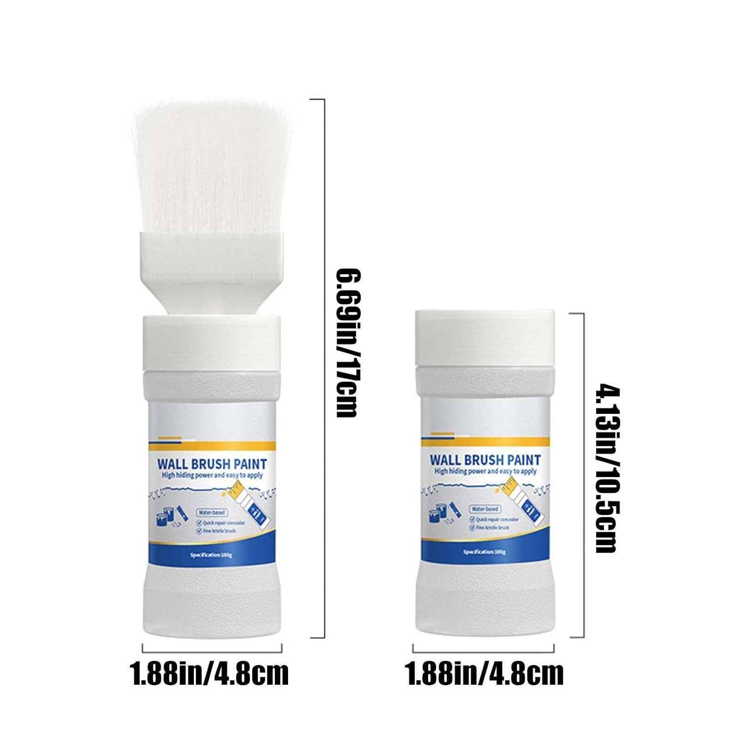 Wall Paint, 180G Wall Repair Paste for Home, Painting Kit, White Ceiling, Touchup with Brush, 1.89 Inches Stain Removal Paint for Walls, Improvement