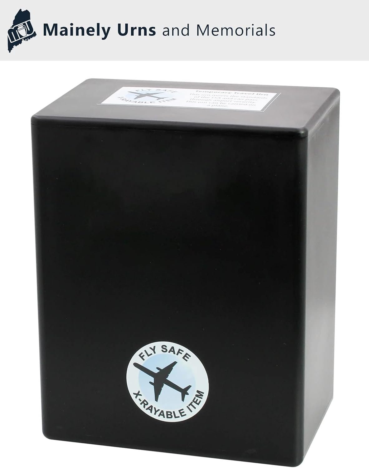 TSA Approved Fly-Safe and Temporary Travel Cremation Urn Kit for Human Ashes - Airline and Mail Friendly - 192 Cubic Inch Capacity - Airline-Ready Black Plastic Urn with Included Mailing Box image number 5