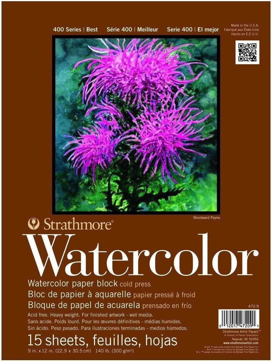 Strathmore 400 Series Watercolor Block, Cold Press, 9"X12" Bound (4 Sides), 15 Sheets/Block image number 2
