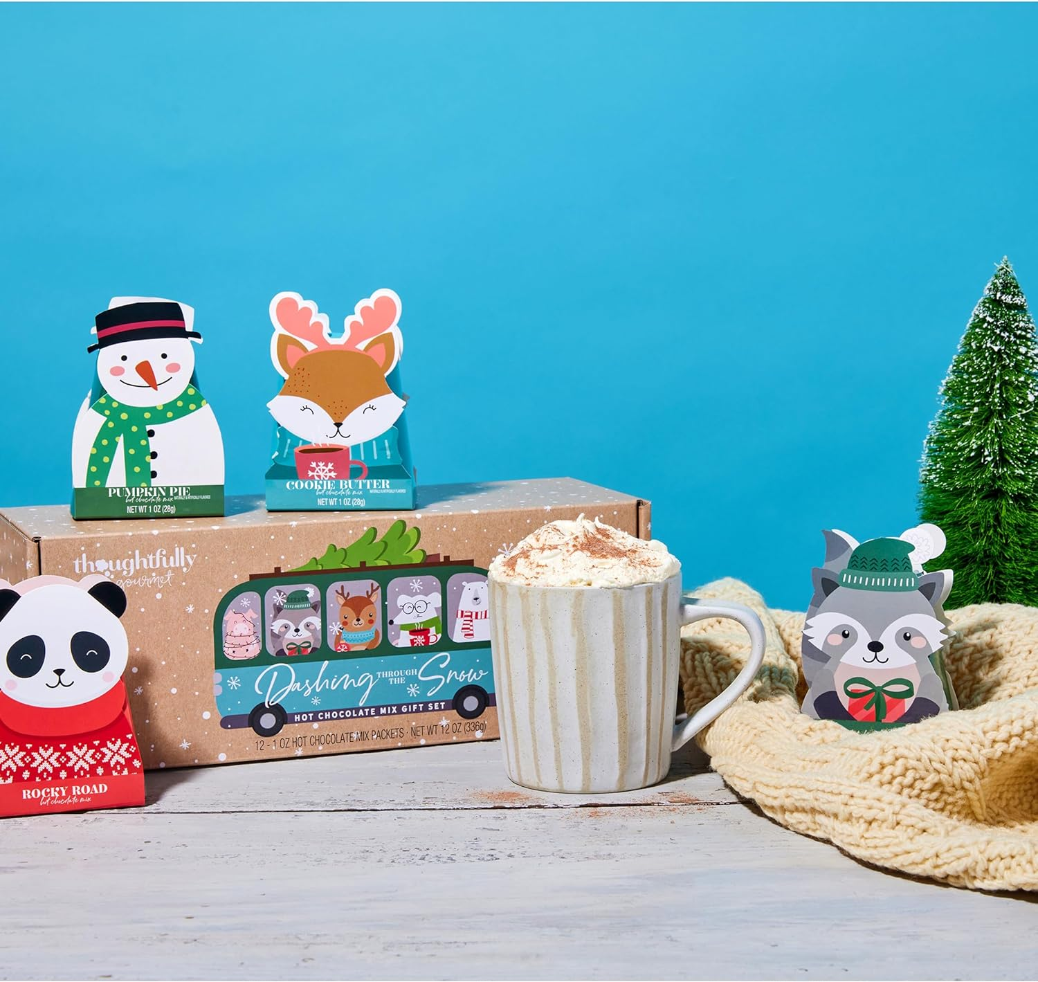 Thoughtfully Gourmet, Character Hot Chocolate Gift Set, Holiday Hot Cocoa Set Flavours Include French Toast, Cookies and Cream, Maple Donut, Toasted Marshmallow and More, Set of 12 image number 6