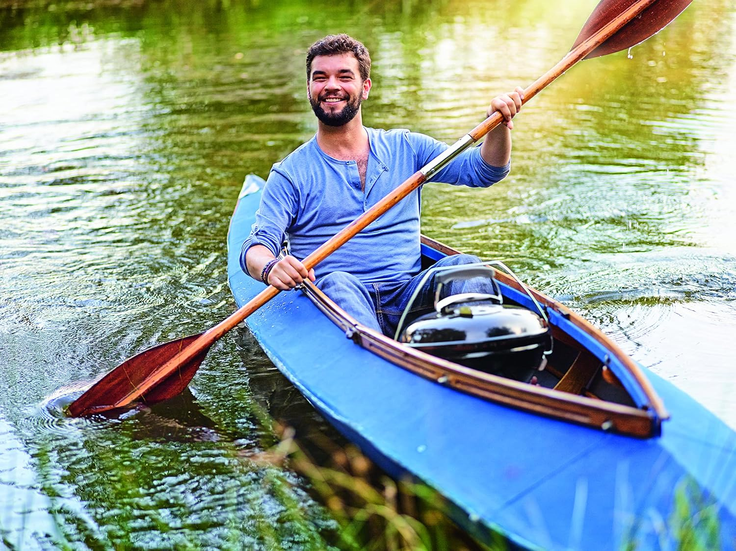 Weber Smokey Joe Premium Charcoal Grill Barbeque, 37Cm | Portable BBQ Grill with Tuck-N-Carry Lid Cover & Plated Steel Legs | Folding Outdoor Cooker | Porcelain-Enamelled Bowl - Slate Blue (1126804) image number 1