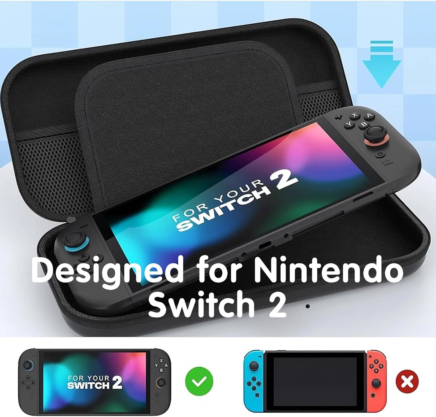 Premium Carrying Case for Nintendo Switch 2 (2025), Hard Shell Travel Case with 10 Game Card Slots and Accessories Pouch, Lightweight Anti-Scratch Protection for Switch 2 and OLED Models