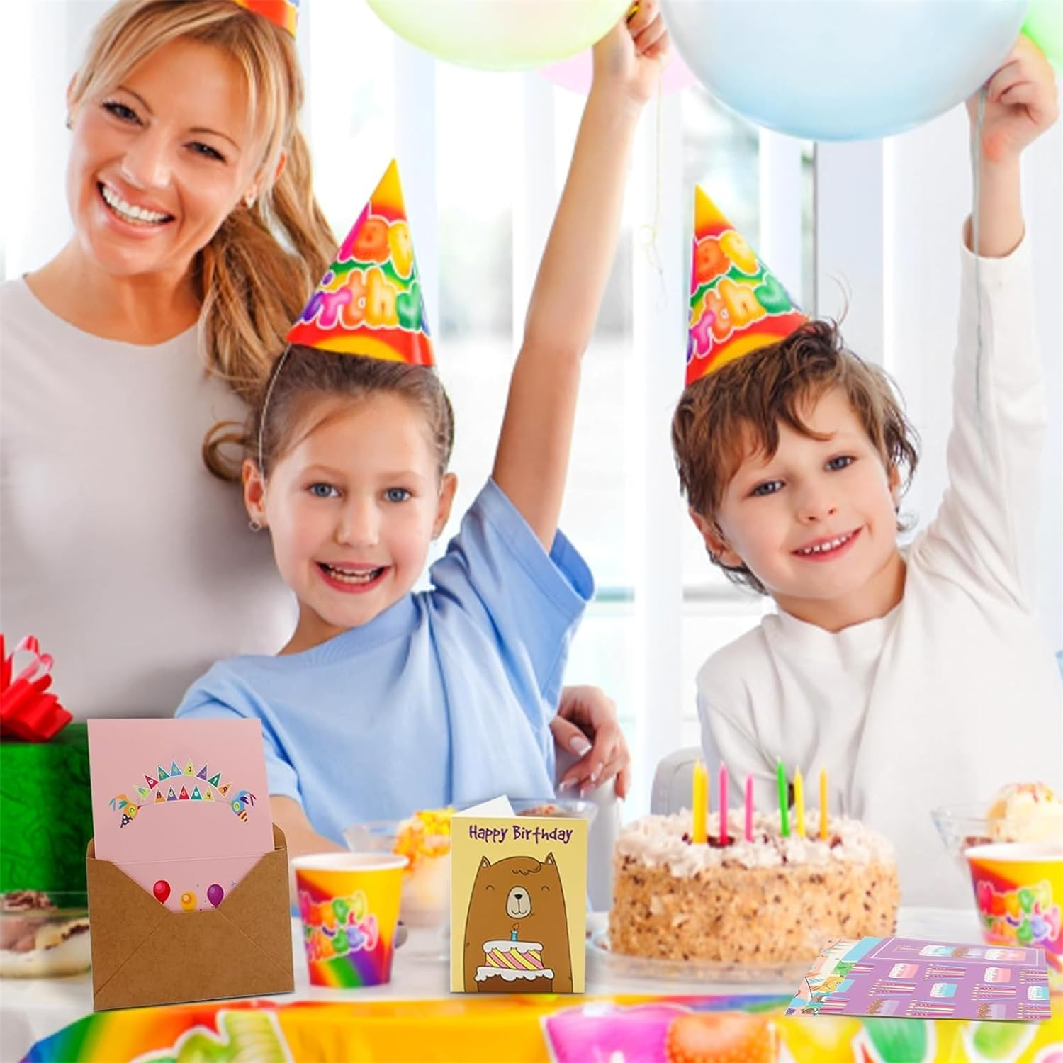 20PCS Happy Birthday Cards Assortment, 7.5 * 10CM Blank Cards with Envelopes and Stickers, Unique Happy Birthday Greeting Cards for Family, Kids, Friends and Office image number 6