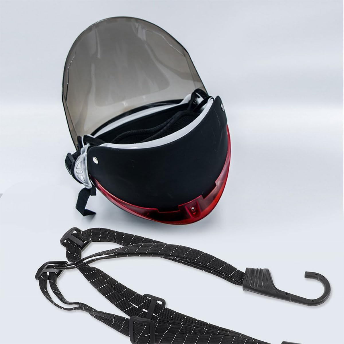 FESTFENDS 2Pcs Motorcycle Luggage Strap with Adjustable Elastic Rubber Cord and Hooks Retractable Helmet Bungee Tie down for Secure Travel Versatile Motorcycle Bag Straps image number 3