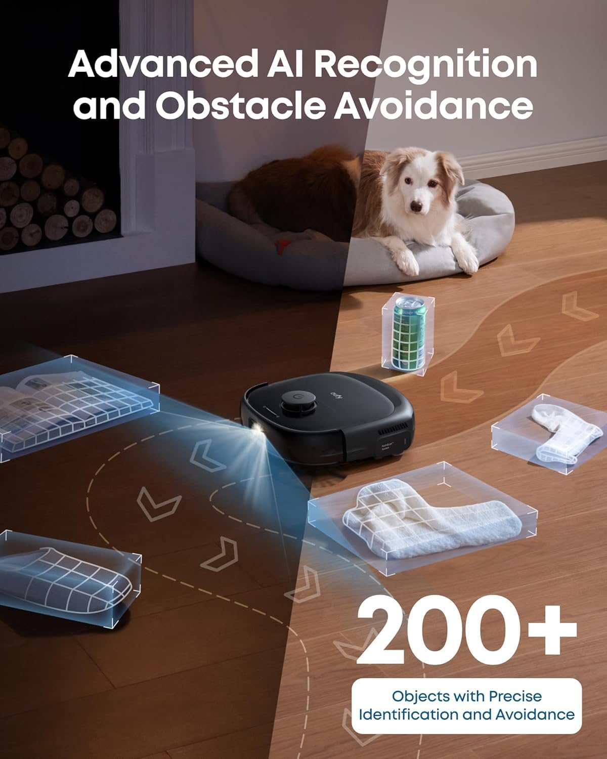 Eufy E25 Omni Robot Vacuum and Mop Combo, Hydrojet System with Roller Mop, 20,000Pa, Zero-Tangling, Edge-To-Corner Cleaning, Obstacle Avoidance, Auto Mop Washing & Drying, Self-Emptying&Refilling image number 5