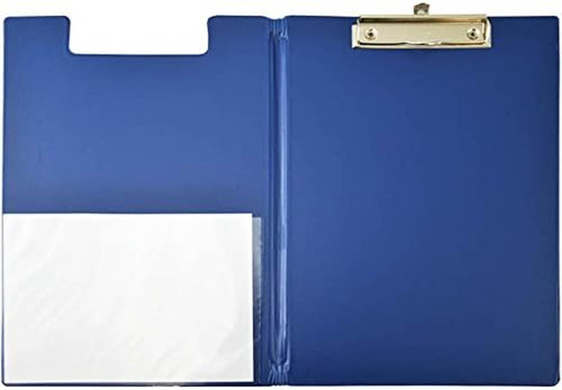 Bantex A5 Clipfolder PVC Spring Clip and Clear inside Pocket Blue