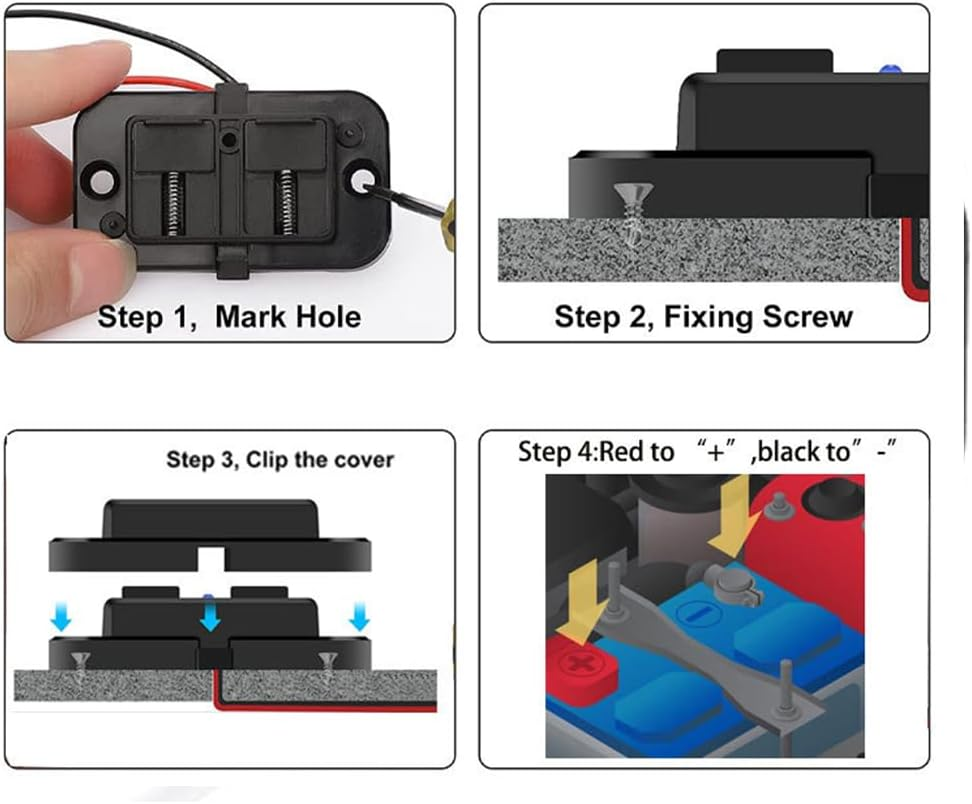 2PCS 12V/24V RV USB Outlet, Dual Quick Charge 3.0 12V Socket USB Charger and PD Type-C (USB C), Waterproof Power Socket for RV Marine Boat Bus ATV Motorcycle Truck Golf Cart image number 3
