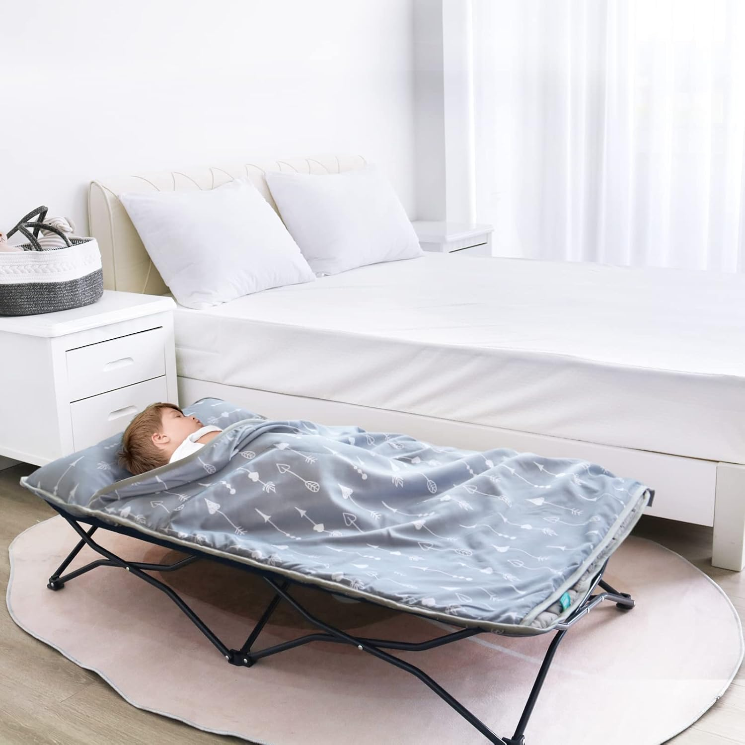 Nap Mat with Pillow and Blanket for Regalo My Cot Portable Toddler Bed/Joovy Travel Cot, Kids Nap Mats/Sleeping Bag for Preschool Daycare Boys and Girls image number 4