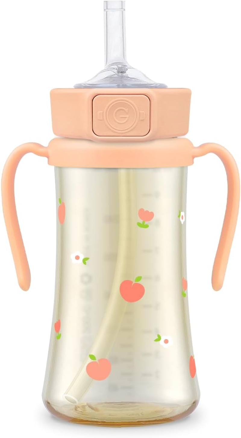 Peach Flower PPSU Straw Cup 300Ml(Rose Coral)