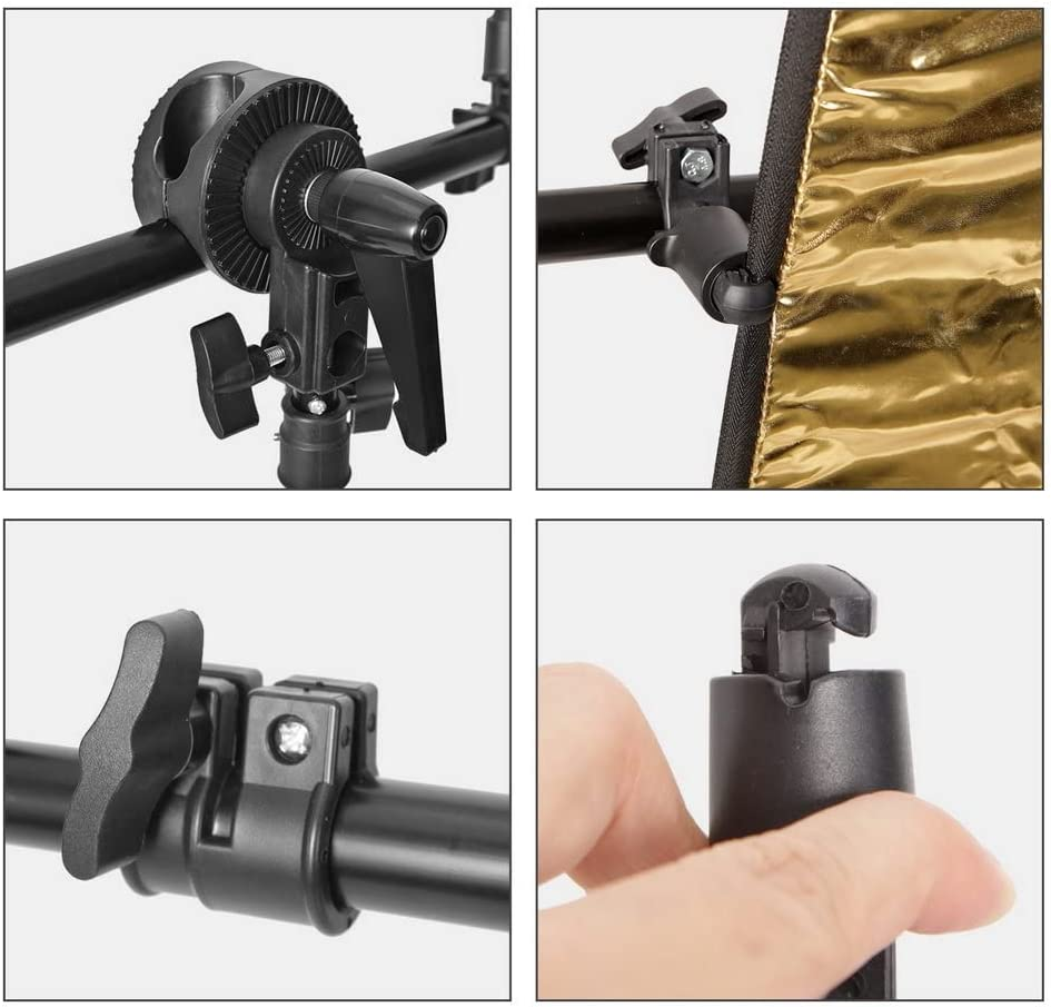 Photo Studio 32" 80Cm 5 in 1 Collapsible Multi-Disc Reflector + Reflector Boom Arm Stand Kit: 67 Inch Reflector Holder Bracket, 79 Inch Light Stand for Photo Video Portrait Photography image number 5