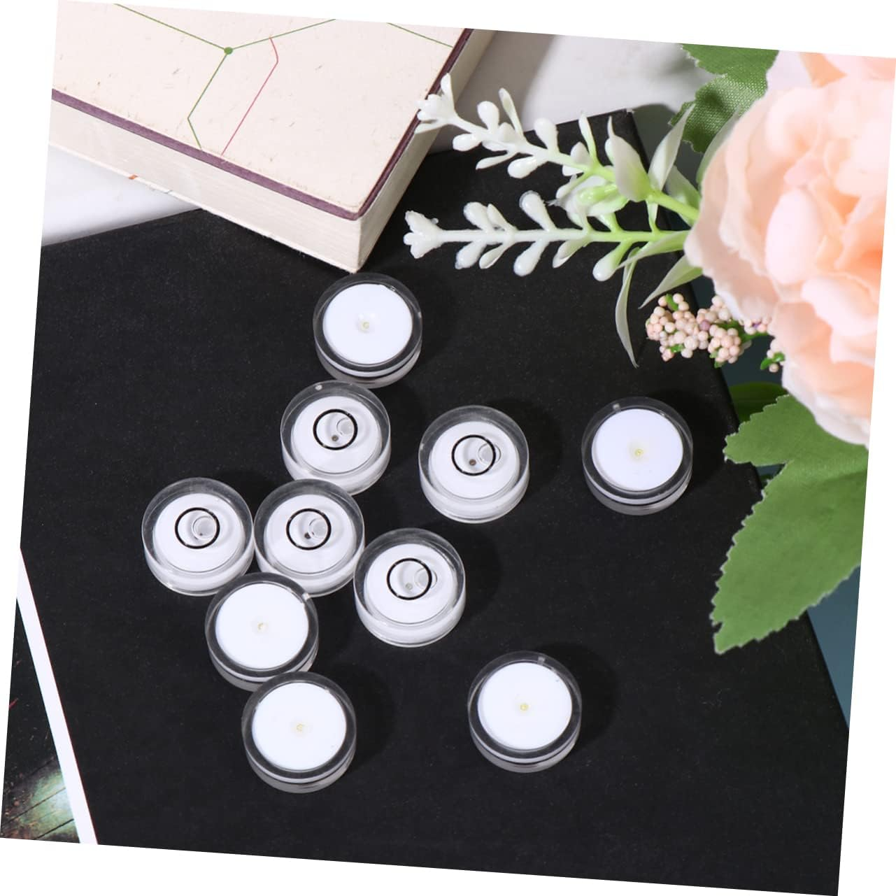 WOONEKY 16Pcs Level Bubble Spirit Level Tool for Accurate Surface Leveling Diameter Flat Height White Design for and Diy Projects image number 5