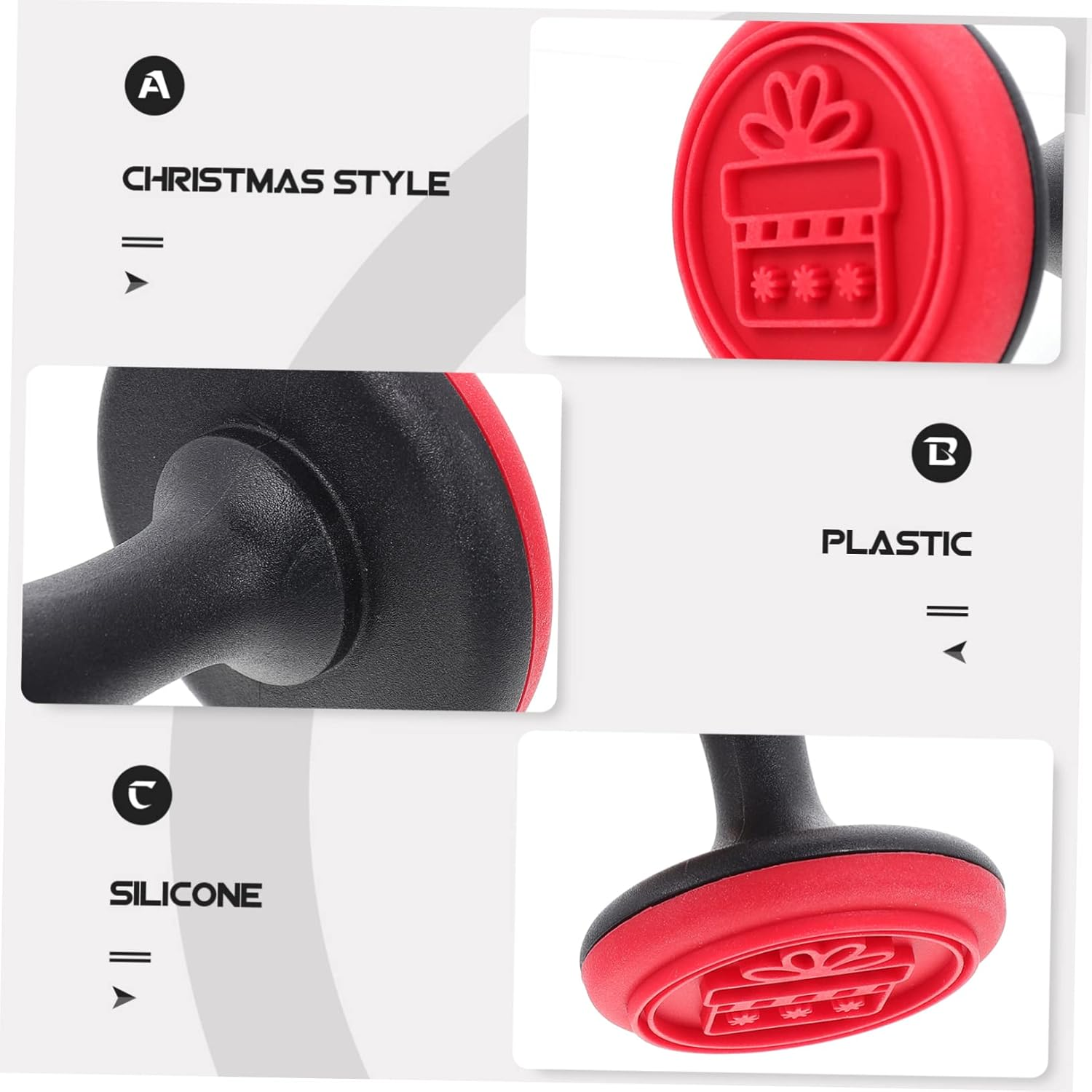 1Set Christmas Silicone Cookie Stamps Molds Creative Baking Tools for Cookie Making Non- Release Design for Crafts Holiday Parties Random Style image number 4