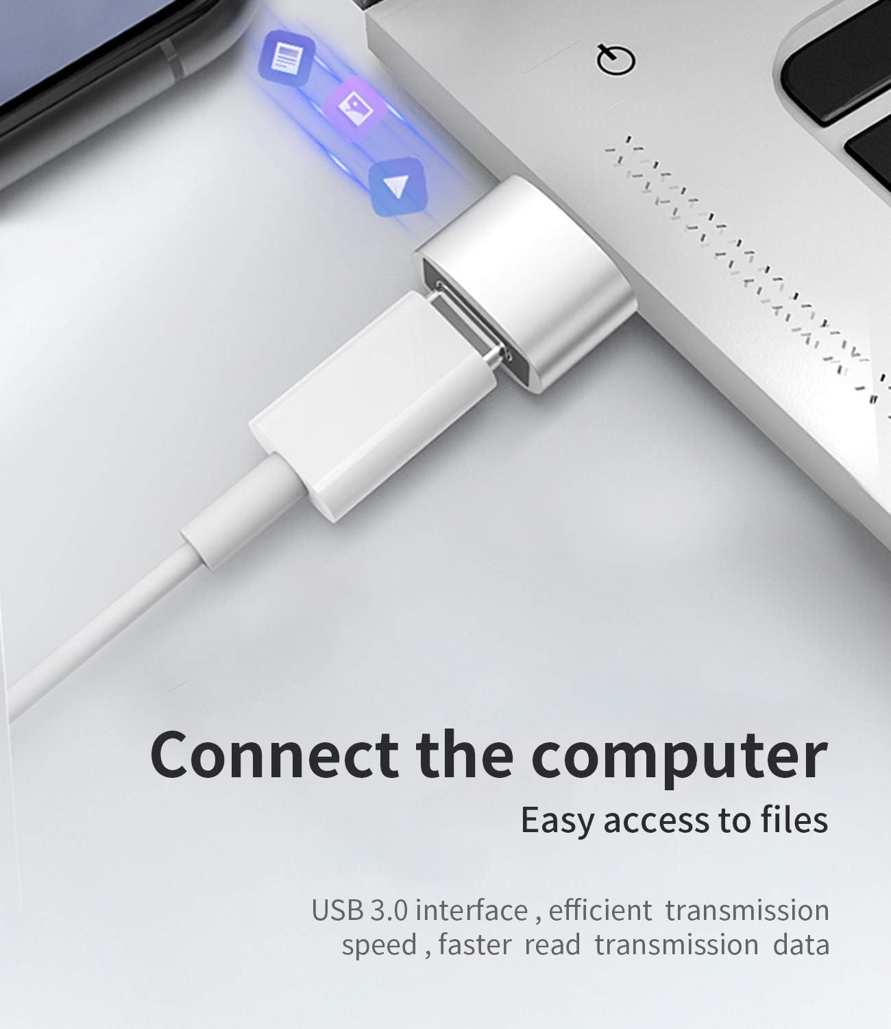 USB Type C Male to Female Adapter, Charges Devices like for Iphone, for Ipad, Compatible for Samsung, Macbook, image number 6