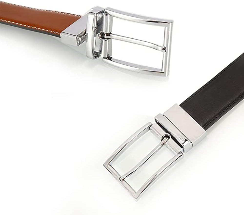 Mens Reversible Leather Belt, Wetoper Leather Belts for Men 1.3" Wide with Rotated Buckle Great for Jeans,Casual & Business Work image number 5