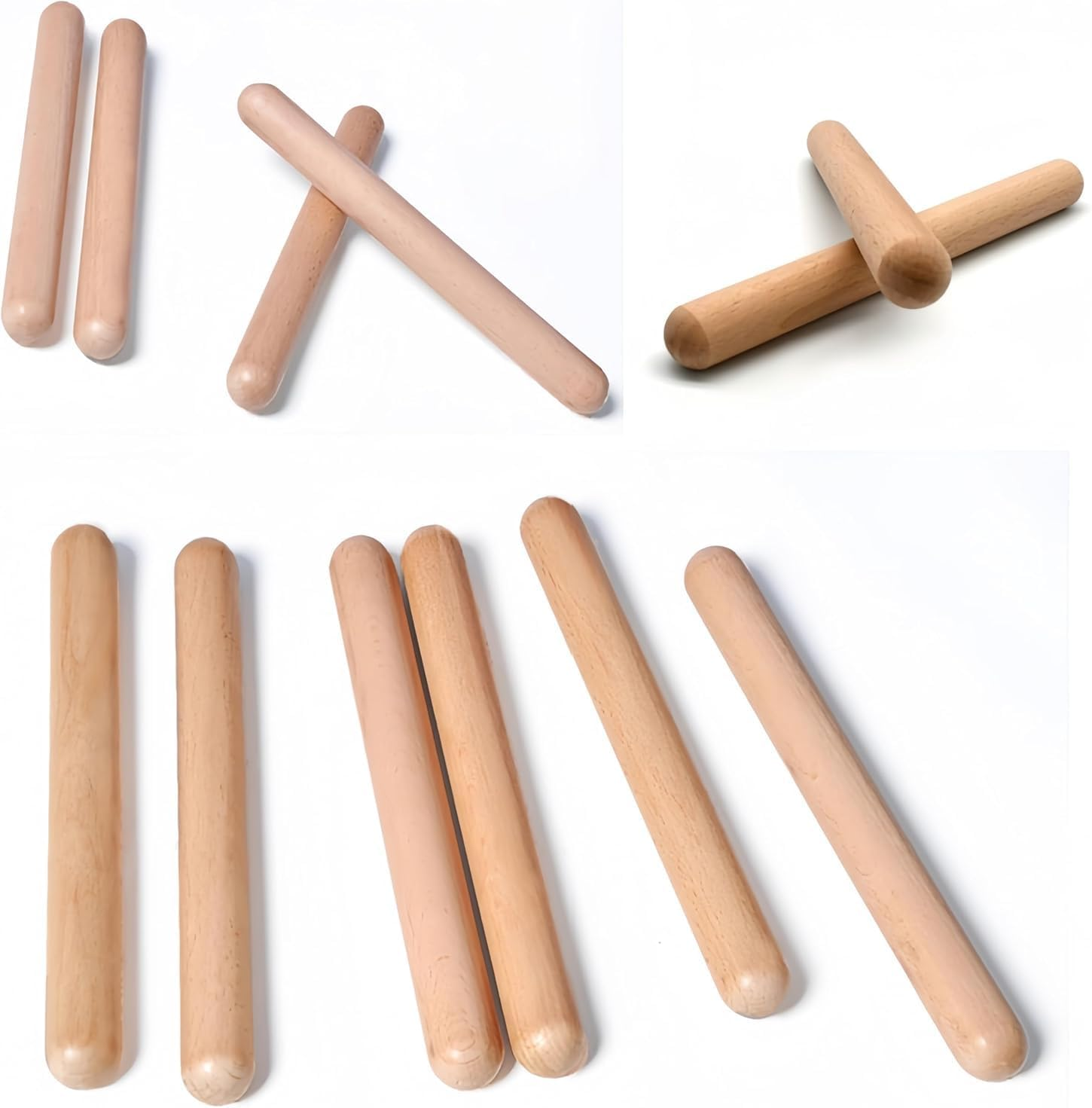 Ai-Oumleef 16Pcs Rhythm Music Sticks, Musical Sticks,Rhythm Blocks Percussion Music Sticks for Beginner Music Sticks Rhythm Sticks Clapping Sticks (Wood image number 1