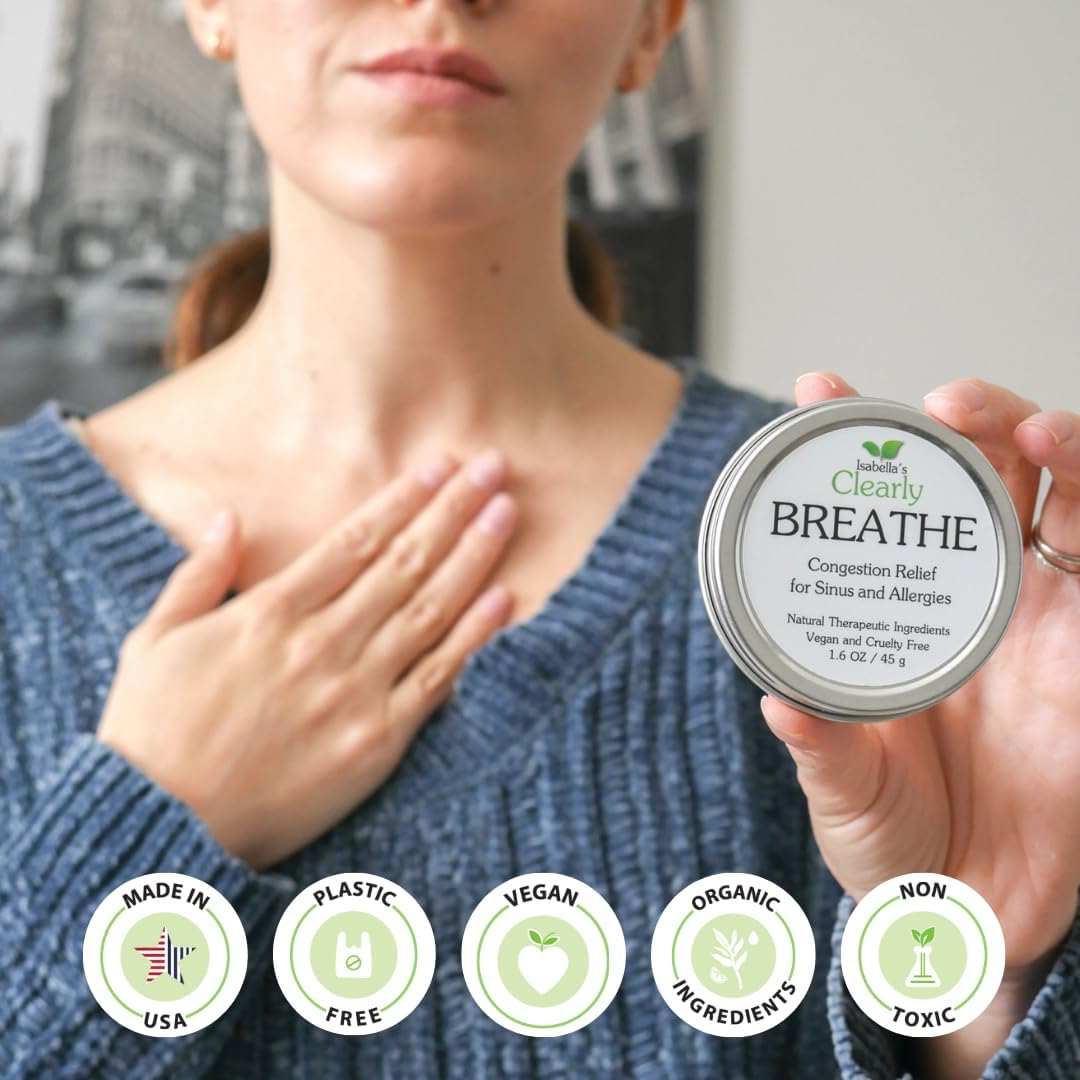 Isabella'S Clearly BREATHE Aromatherapy Chest Balm | Natural Essential Oil Rub with Eucalyptus, Peppermint & Chamomile | Plant-Based, Vegan & Cruelty-Free | Made in USA image number 2