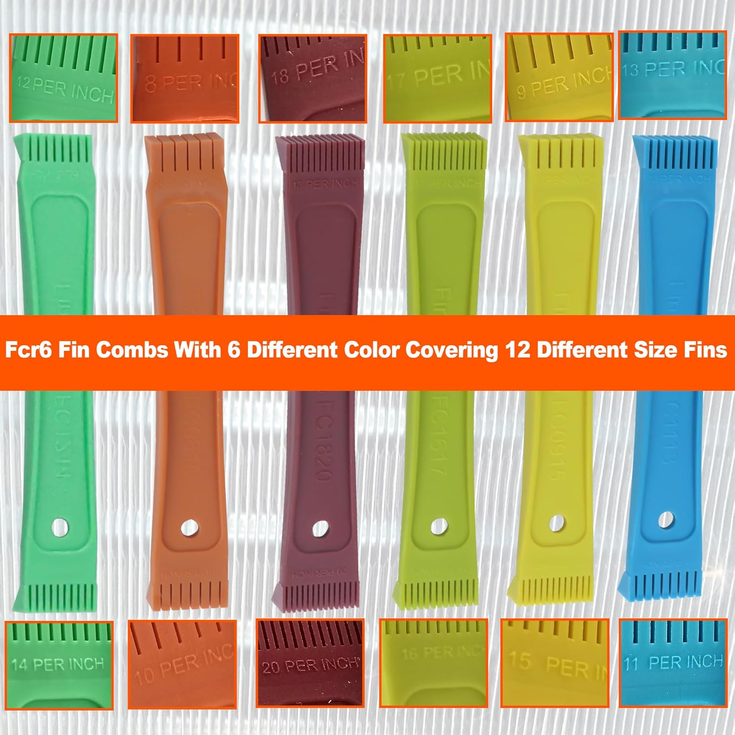 Vypart FCR6 AC Coil Fin Comb Straighter-Radiator Condenser Fin Comb(6 Fin Combs Covering 12 Size Fins) image number 1