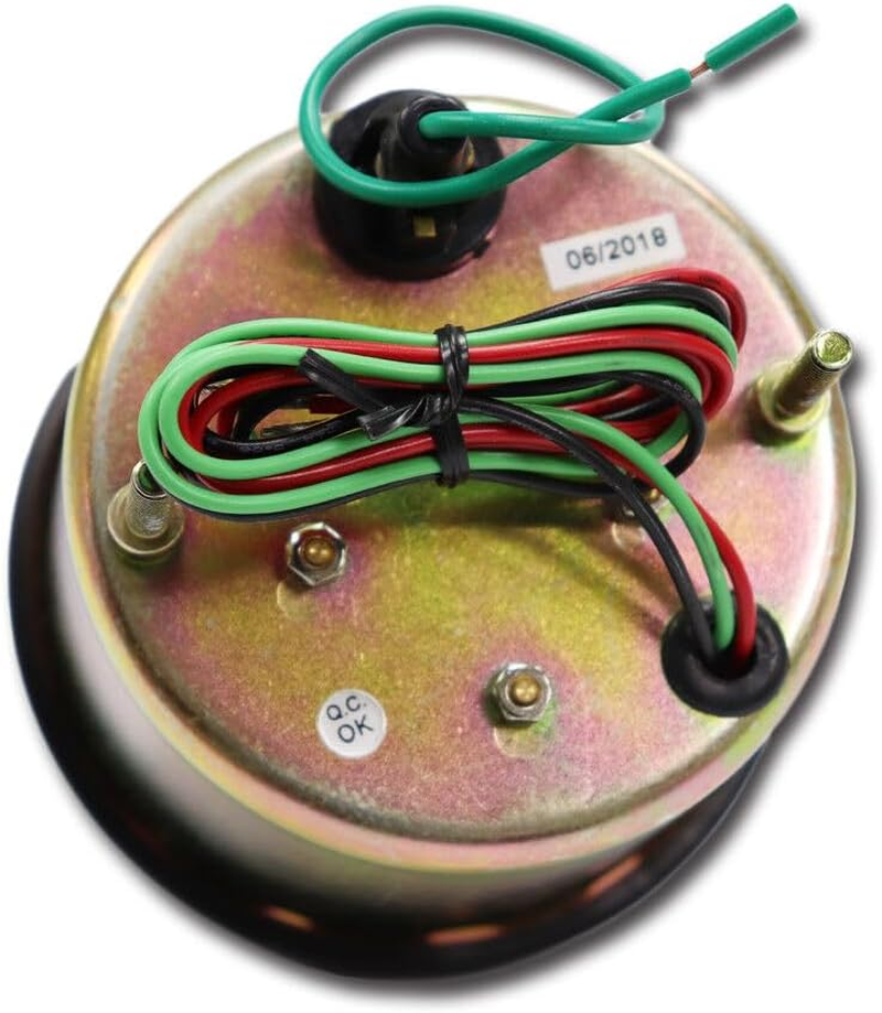 MOTOR METER RACING Universal Tachometer for Alternator 3-3/8" 4000 RPM Black Dial in Dash image number 5