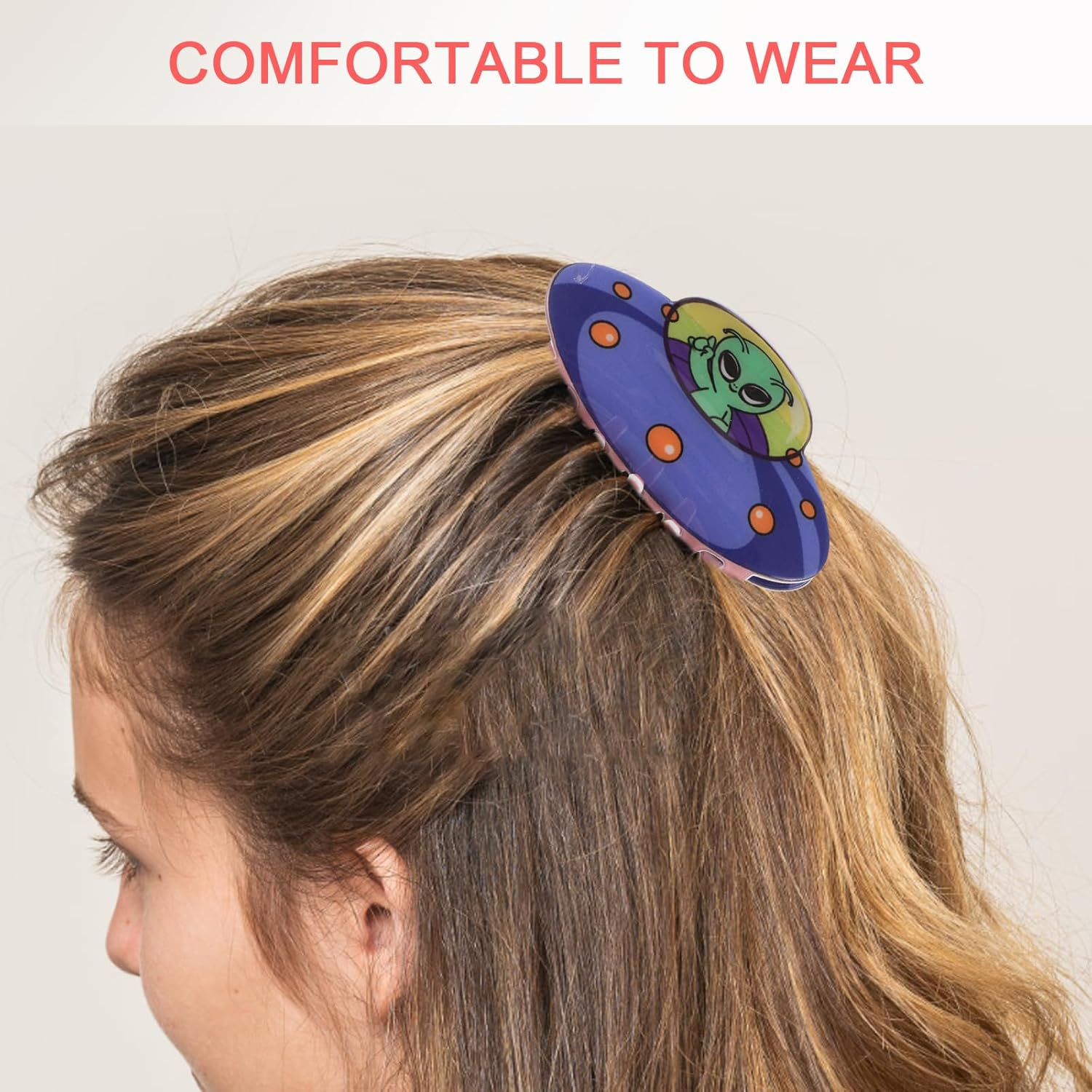 FOMIYES Pack of 2 Cute Alien Shaped Hair Clips, Hair Accessories for Women, Funny and Decorative Hair Clips, Thin Hair, Hair Clips