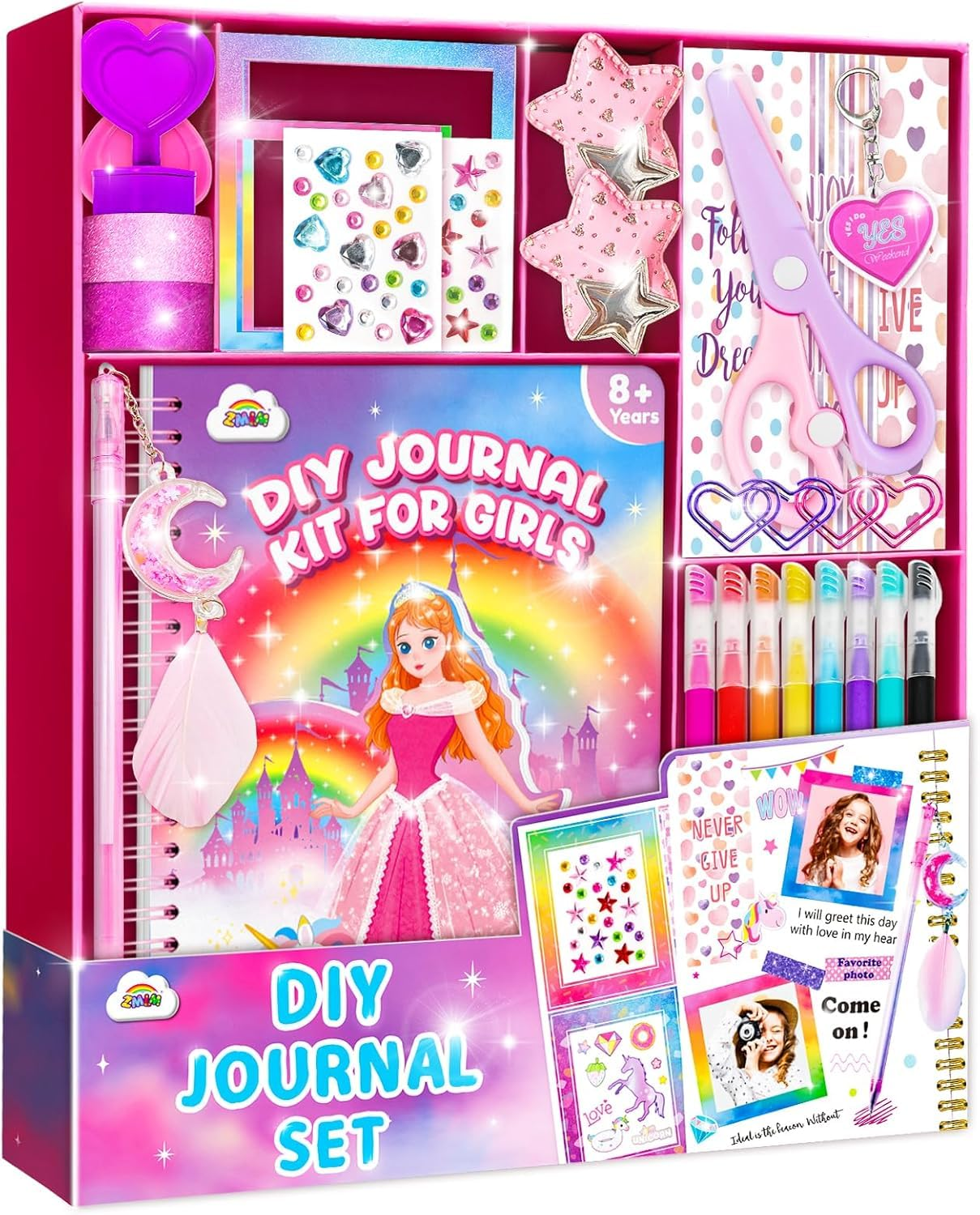 ZMLM DIY Journal Kit for Girls, Gifts for 6 7 8 Year Old Girl, Journal Set Scrapbook Kit Diary Supplies Stationery Set for Girls, Journaling Art Crafts Kit Stuff Birthday Gifts for Girls 6 7 8 9 10 11 12 image number 6