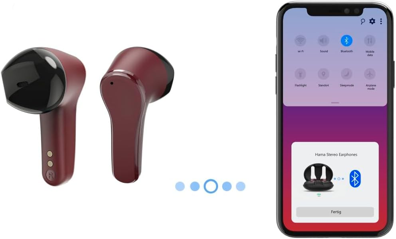 Hama Bluetooth Headphones (Headphones Wireless with ENC Active Noise Cancelling, Wireless Headphones with Wireless Charging Fast Charging, 16 Hours Playtime with Charging Case, BT 5.3, Stereo - Blue image number 3