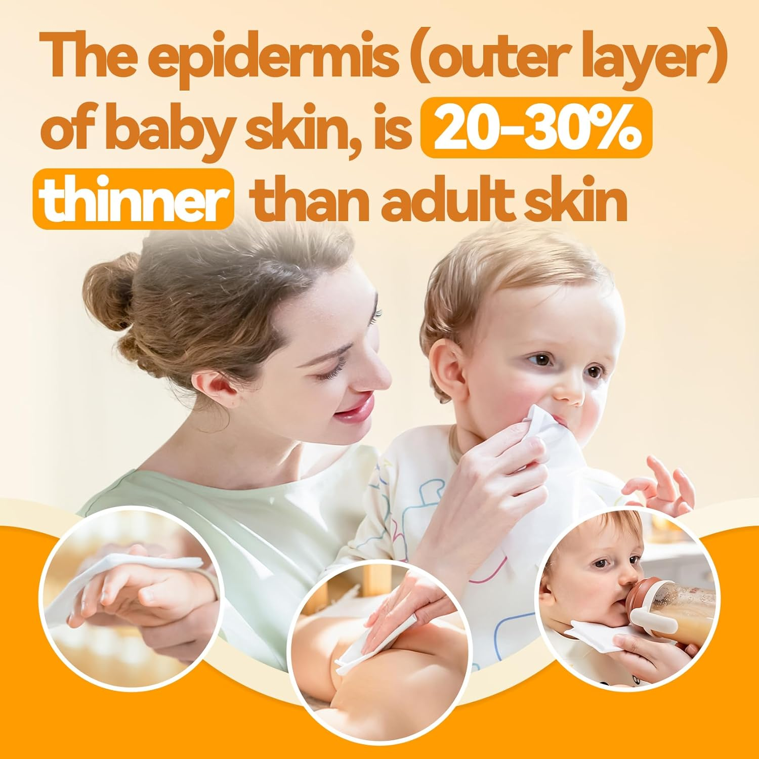 Winner 100% Cotton Dry Wipes, USDA Certified Baby Wipes, 600 Count, Soft & Gentle, Hypoallergenic & Unscented for Baby Sensitive Skin, Use Wet/Dry for Diaper Changes, Meals & Cleanup, Pack of 6 image number 6