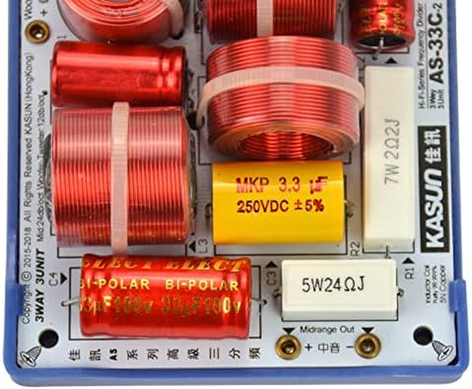 JINGERL 2Pcs AS-33C 3Way 3 Unit Hifi Speaker Frequency Dividers Frequency Divider Crossover Filters