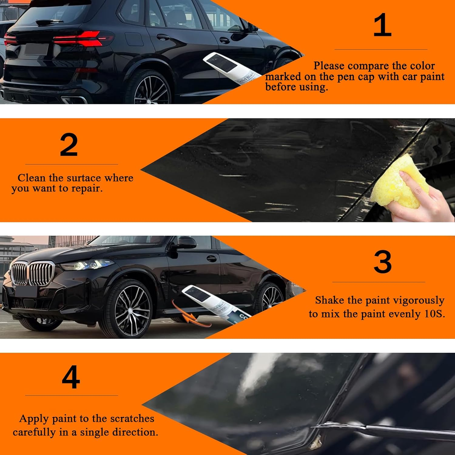 Alpine White(300) Touch up Paint for BMW, Car Paint Pen Scratch Repair Two-In-One Touch up Paint, Premium Car Scratch Remover for Deep Scratches image number 3