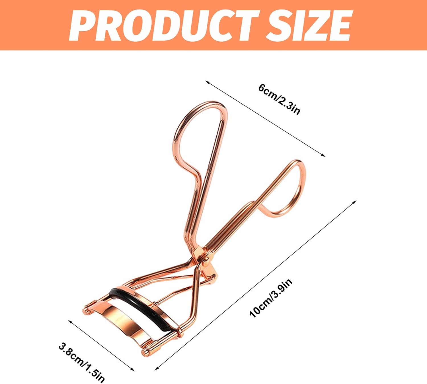 Eyelash Curler Set - Upper and Lower Lash Curlers with 6 Replacement Pads - Premium Metal Eyelash Curling Tool - Elegant Gift Box Included for Stunning Lashes（Rose Gold） image number 1