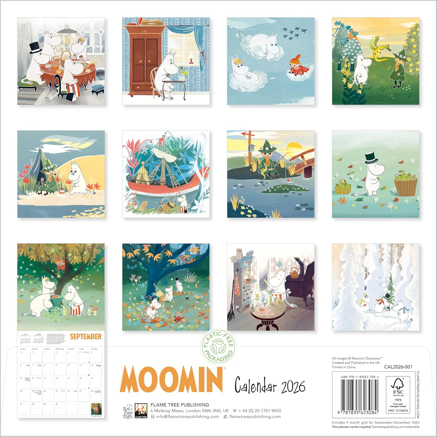 Moomin Wall Calendar 2026 (Art Calendar) image number 2