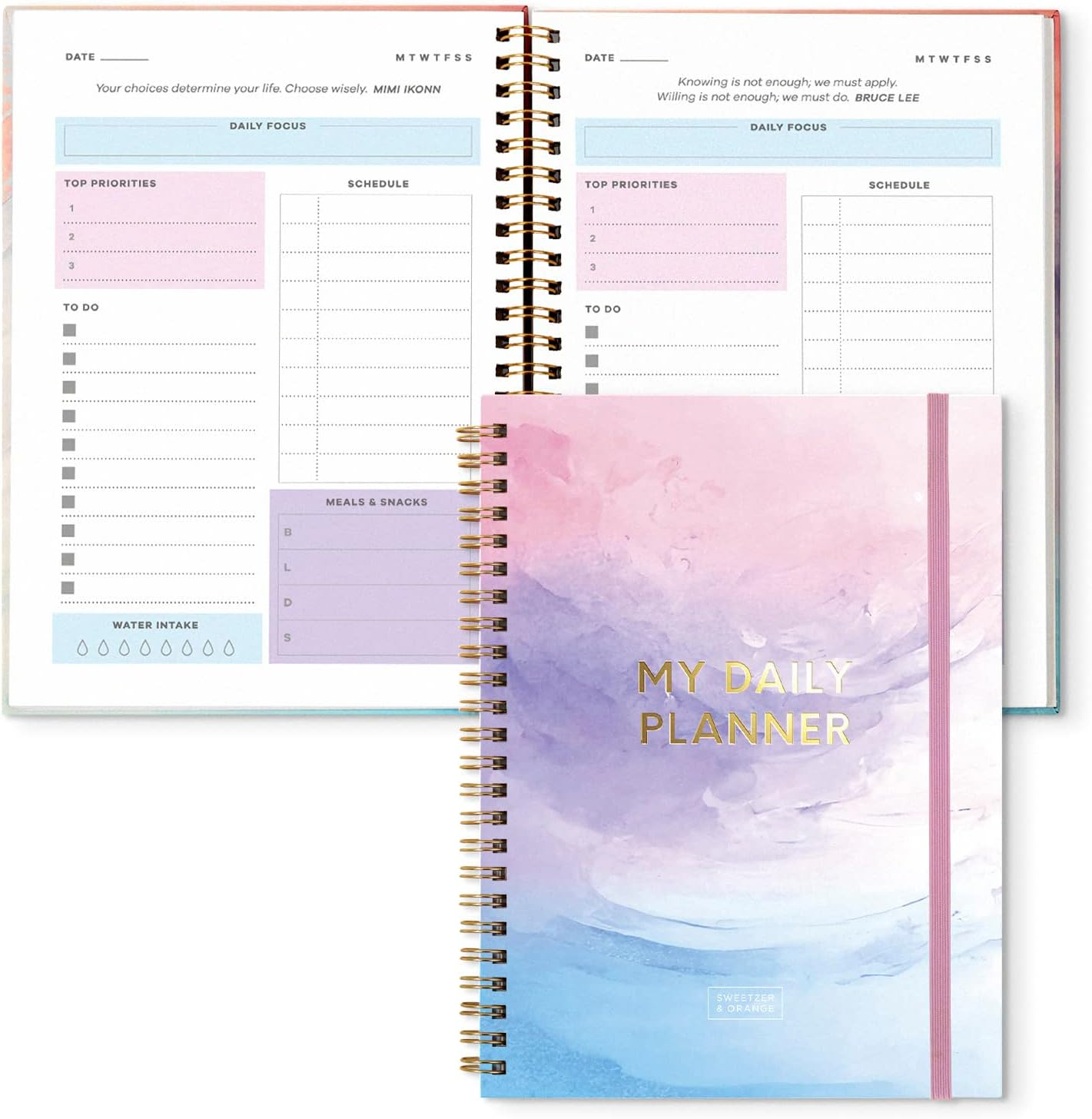 Sweetzer & Orange Undated Planner with Meal, Habit & Routine Tracker, Daily to Do List - Weekly & Monthly Goal Agenda Notebook Organizer for 2023, Students, College, Work, ADHD, Fitness, Lavender image number 5