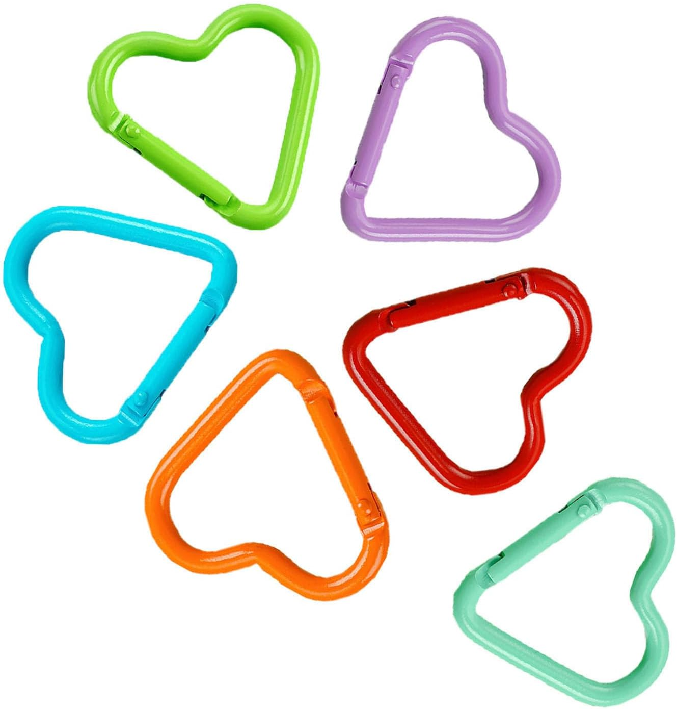 Heart Carabiner 6PCS, Multi-Functional Aluminum Carabiner Clip for Gym, Dog Leash & Outdoor Travel, 6 Colors image number 6