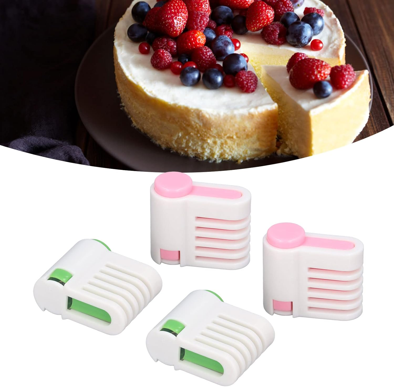 Omabeta 4PCS 5 Layers Adjustable Cake Leveler Cutter Layering, Bread Slice Layering Auxiliary Divider for Household Bakery, Bread Slice Kitchen Tool,Easy to Store image number 3
