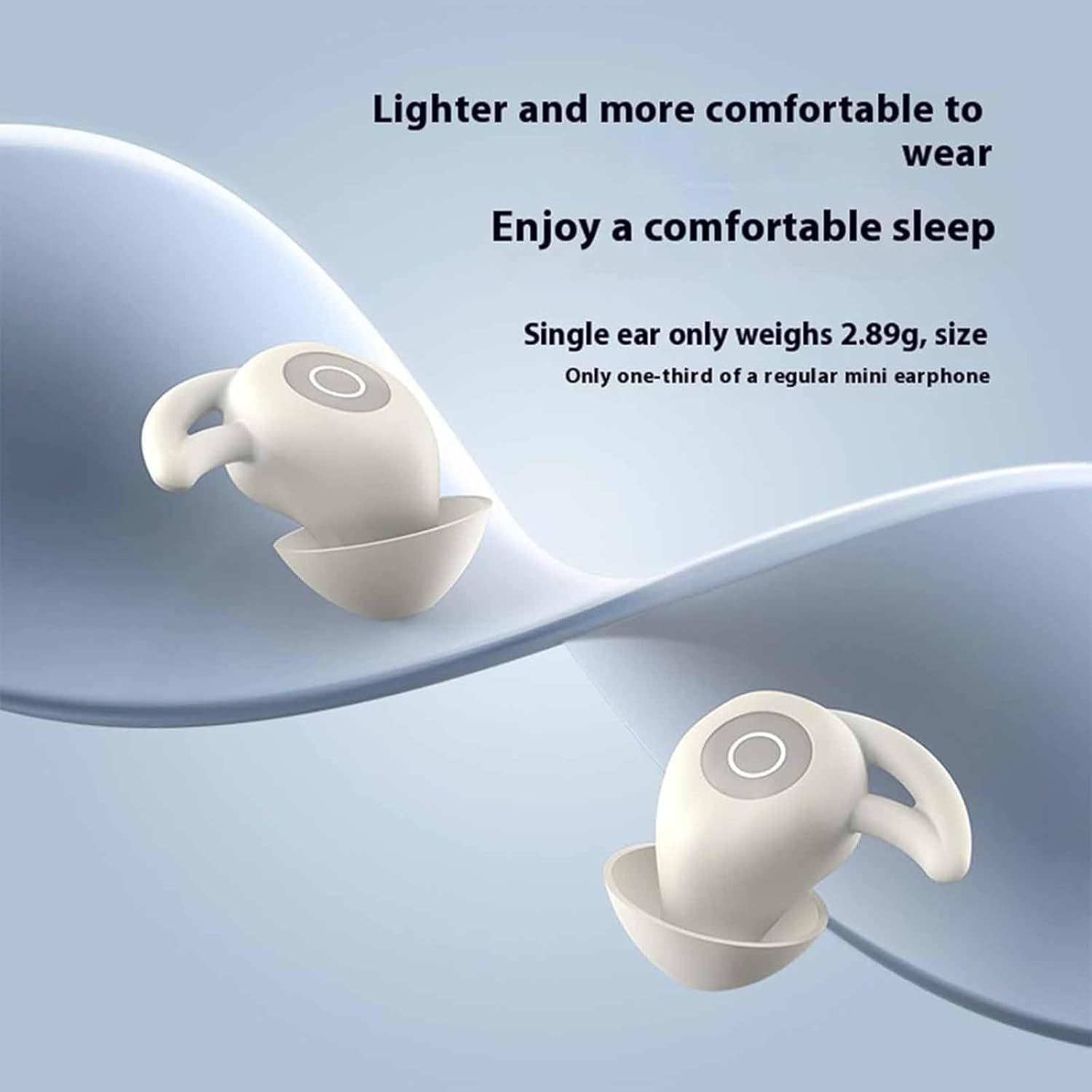 Noorasleep Snooze Pods Pro, Noora Sleep Earbuds, Snoozepods Pro - Bluetooth Sleepbuds, Micro Sleep Earbuds for Side Sleepers, Soft and Snug Fit, with Smart Case (White*2) image number 6