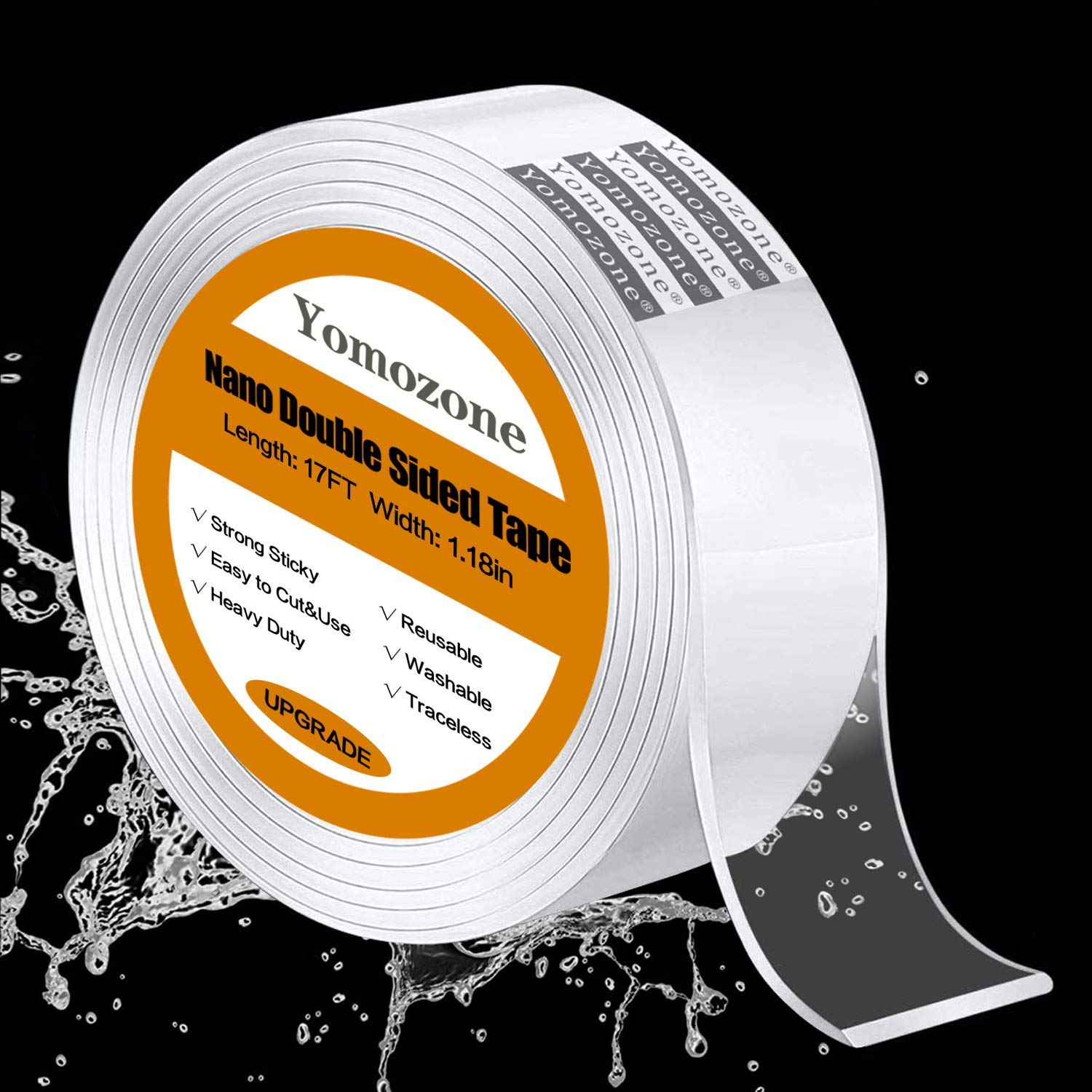 Ezonedeal Double Sided Tape Heavy Duty, Nano Tape Double Sided Adhesive Tape, Double Sided Mounting Tape Picture Hanging Adhesive Strips,Removable Wall Tape Sticky Poster Tape Decor Carpet Tape