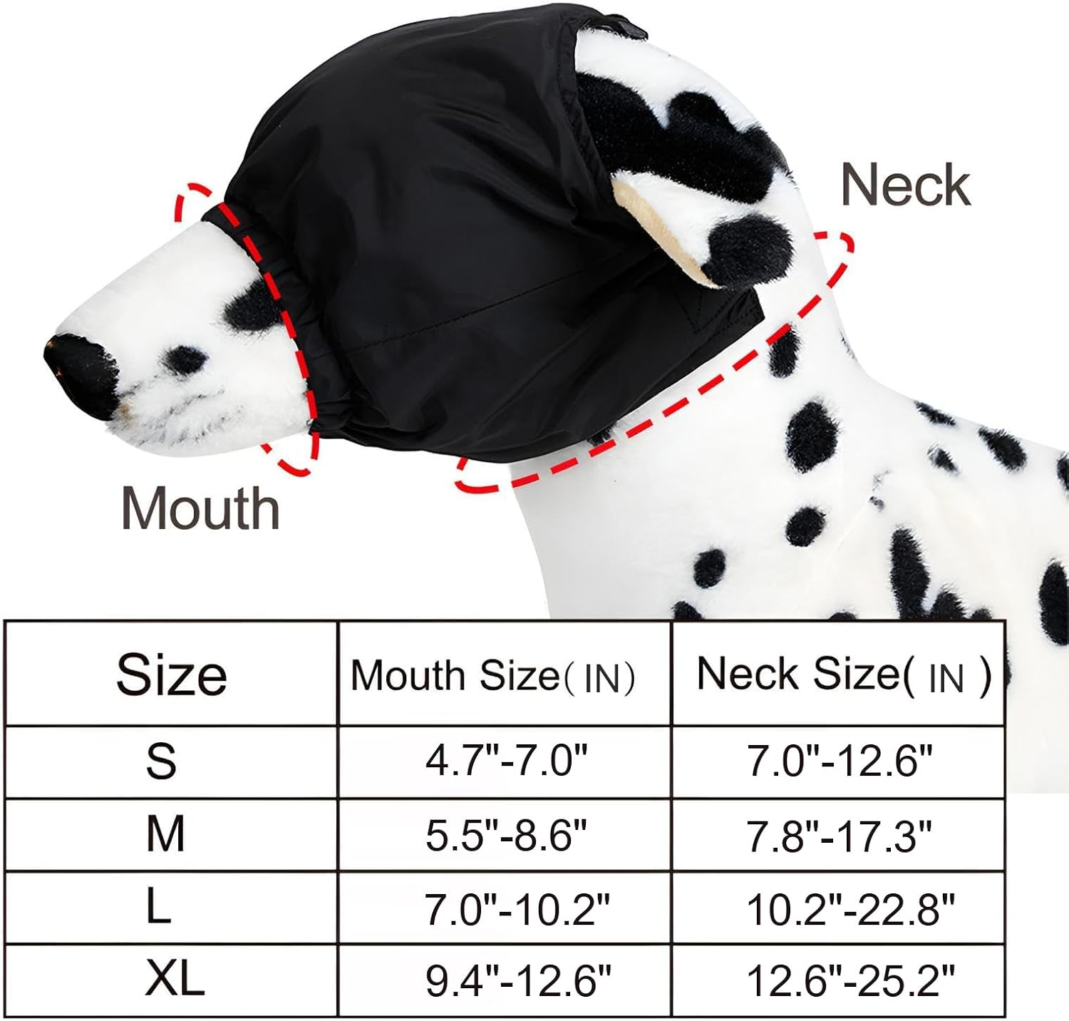 NACOCO Dog Calming Cap Eye Mask Nylon Shading Pet Anxiety Mask Muzzle for Grooming anti Car Sickness (S) image number 5