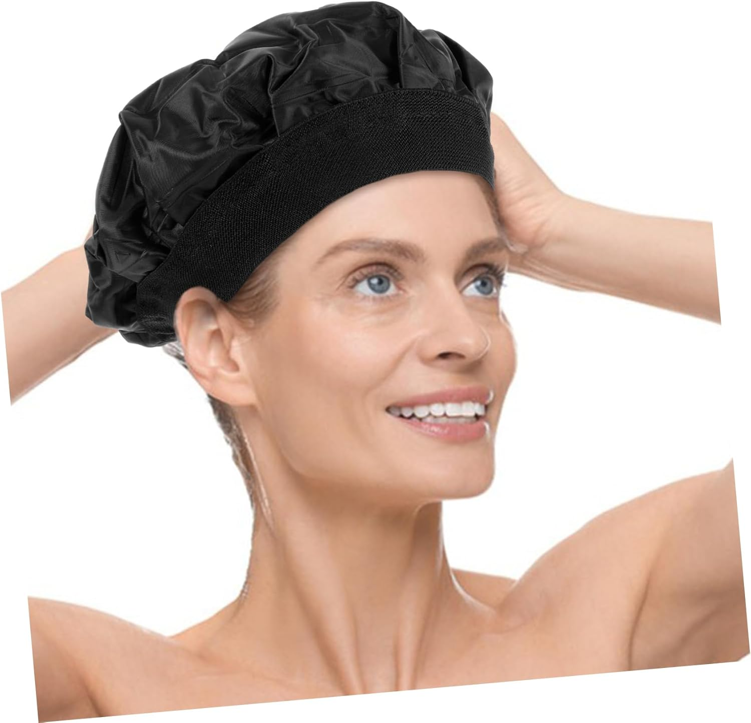 NIYANGLE Hair Conditioning Cap Deep Conditioning Hat for Heat Diffuser Steaming Gel Material Hair Treatment Cap Reusable for Coloring and Masking image number 5