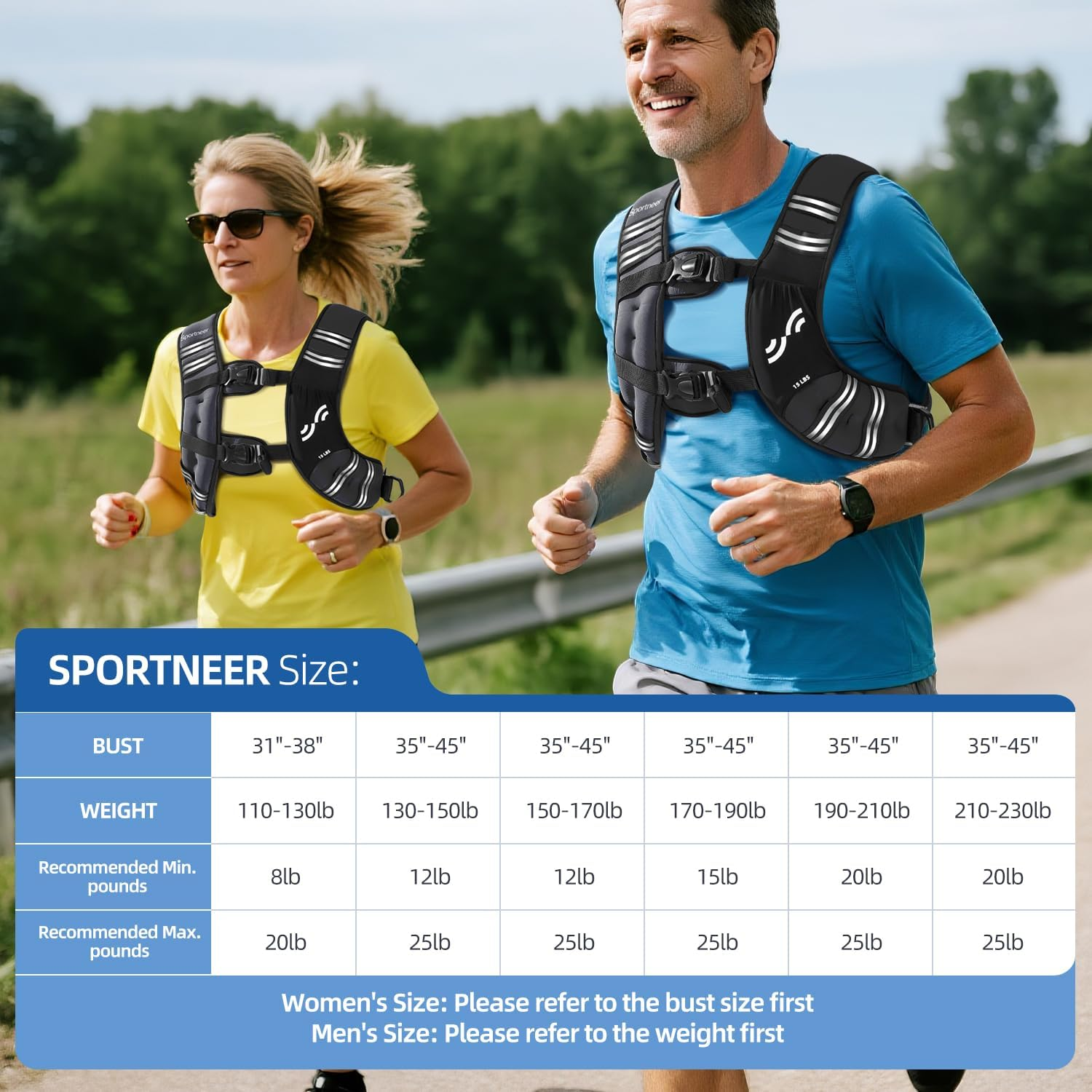 Sportneer Weighted Vest Woman: 5.4Kg/6.8Kg/9Kg/11.3Kg Running Vest with Phone Bag, Women Weight Vest for Running Jogging Strength Training Weight Loss Walking Fitness image number 1