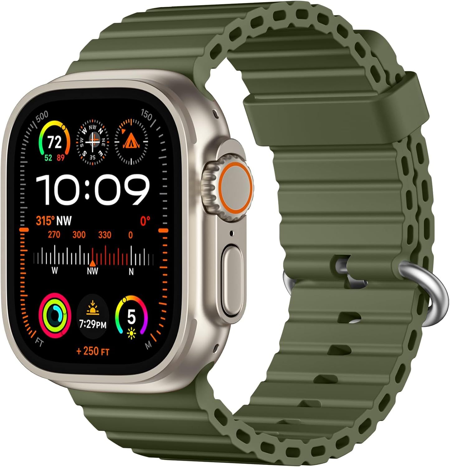 Witzon Ocean Sport Band - Compatible with Apple Watch Ultra 3/2/Ultra Band 49Mm 45Mm 46Mm 44Mm 42Mm for Men, Soft Silicone Waterproof Strap for Iwatch Series 11/10/9/8/7/6/5/4/3/2/1/Se/Ultra