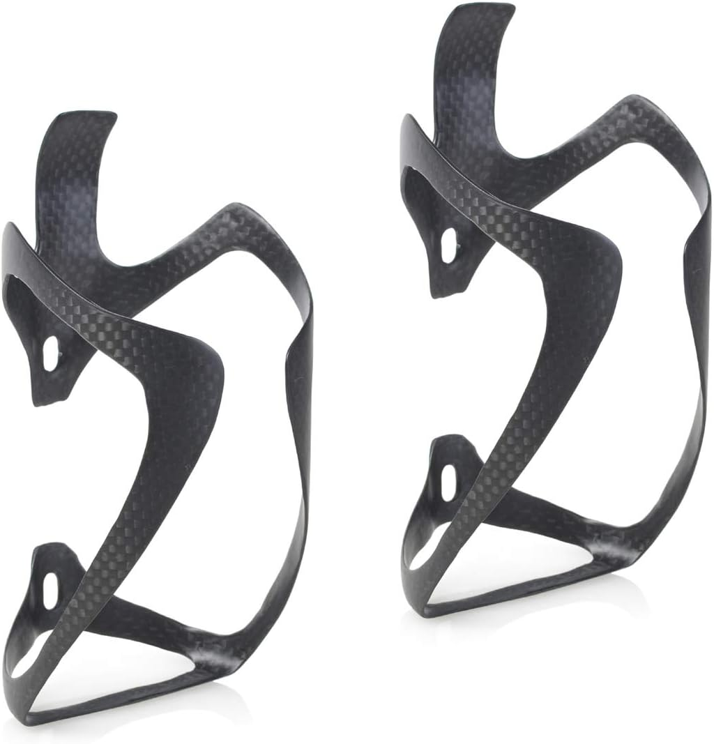 Thinktop Ultra-Light Full Carbon Fiber Bicycle Bike Drink Water Bottle Cage Holder Brackets for Road Bike MTB Cycling (2 Pieces Matt Black for Style C) image number 1