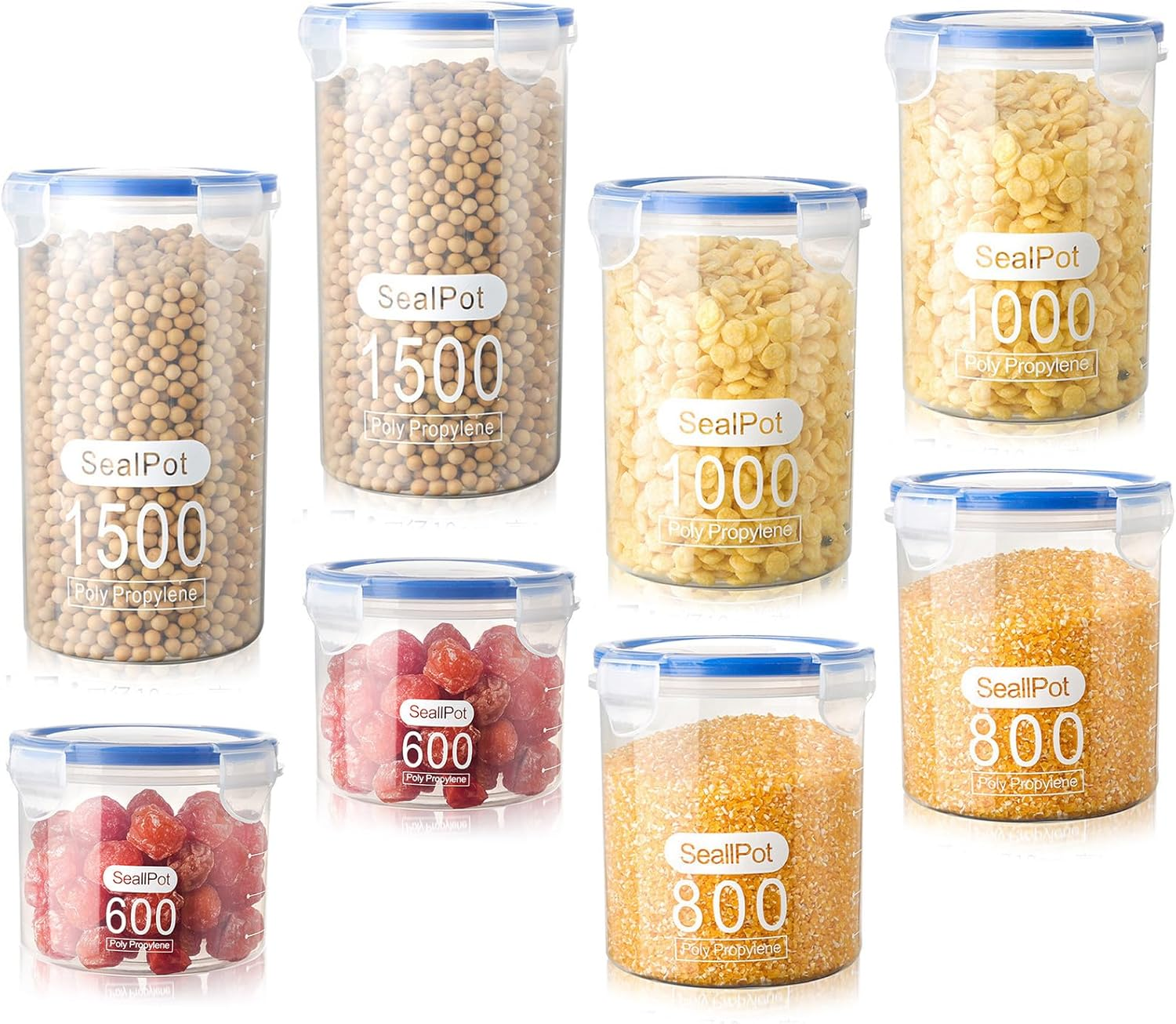 8 Pack Airtight Food Storage Containers with Lids - Keep Your Kitchen Organized and Your Food Fresh! image number 1