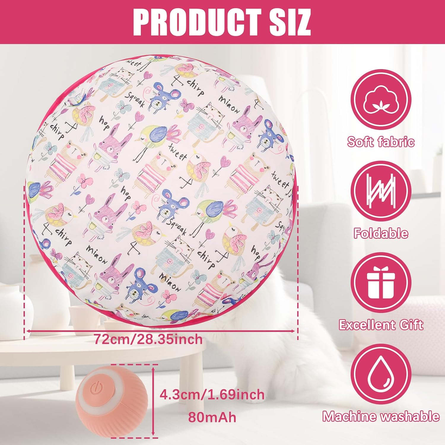 Simulated Cat Hunting Toy with Cat Ball Fun Interactive Cat Toy Simulated Interactive Hunting Cat Toy Rechargeable Hunting Cat Ball Toy Interactive Cat Toys for Indoor Cats image number 3