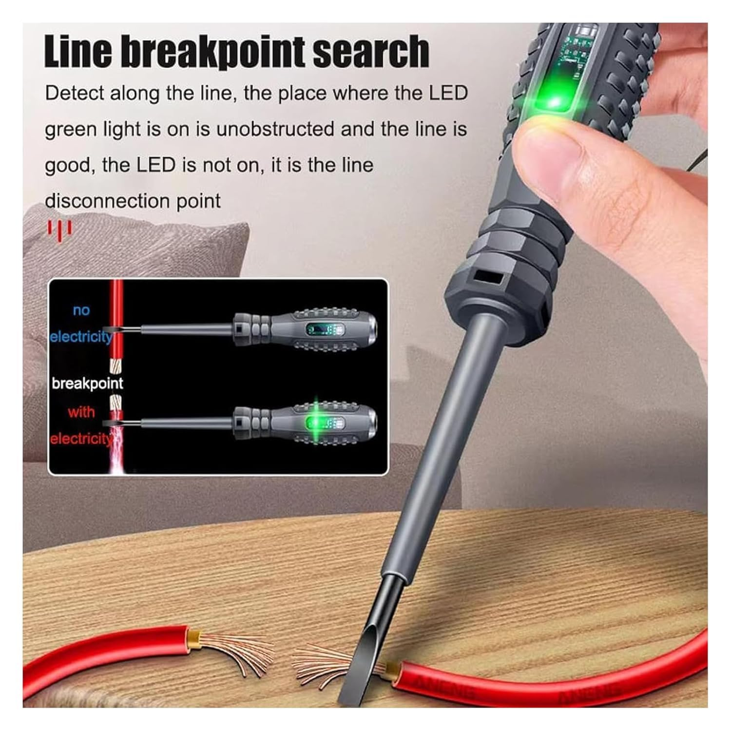 2Pcs Electrical Circuit Tester Pens - 2-In-1 High Torque Strong Magnetic Screwdriver Electricity Detector, Magnetic Screwdriver Heads, Portable Voltage Tester Screwdriver Set image number 2
