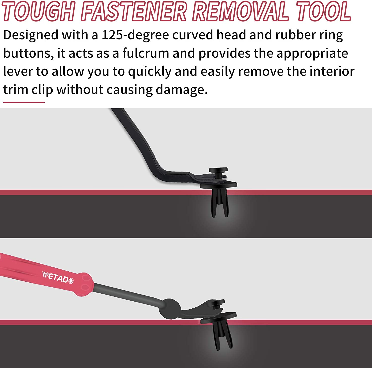 Wetado Trim Removal Tool, Car Upholstery Repair Kit, Car Door Audio Panel Trim Removal Set, Auto Clip Pliers 8PCS image number 4