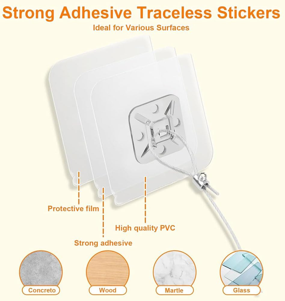 2Pcs TV Anchors, with No Drill Adhesive, Adjustable Safety Straps for Securing TV, Wall Cabinet, Dresser Stand. anti Tip Wall Anchors Kit for Child Safety image number 3