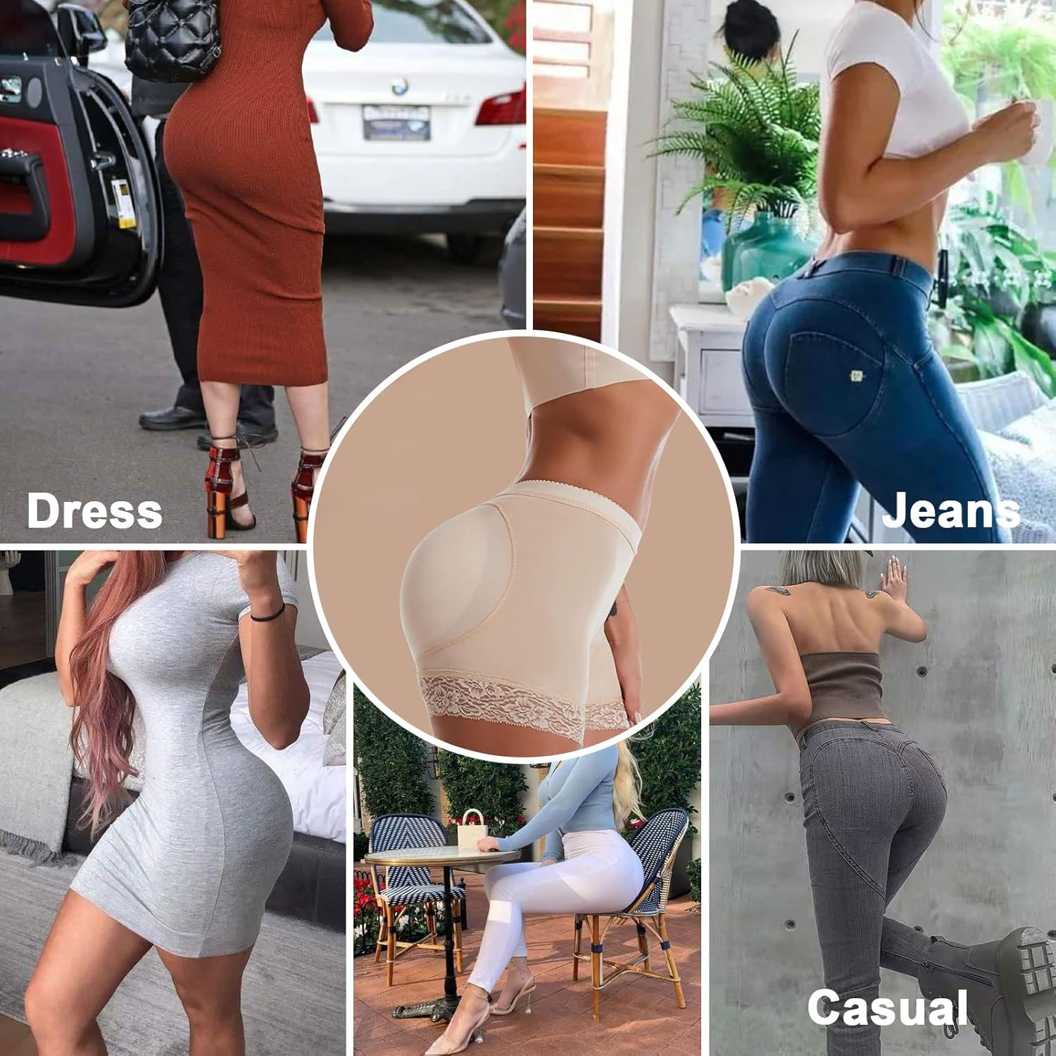 Butt Lifter Panties for Women &ndash; Hip Dip Shapewear with Lace Padded Design, Seamless & Skin-Friendly