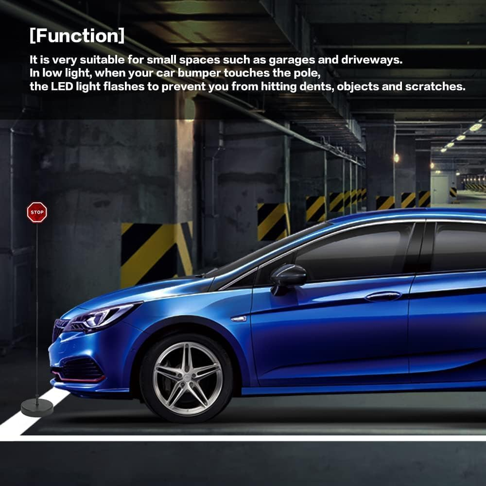 LED Light Parking Stop Sign,Smart Parking LED Garage Flashing Warning Stop Sign, Parking Assist LED Stop Sign Parking Assistant with Flashing Signal for Garage TCTX001 image number 3